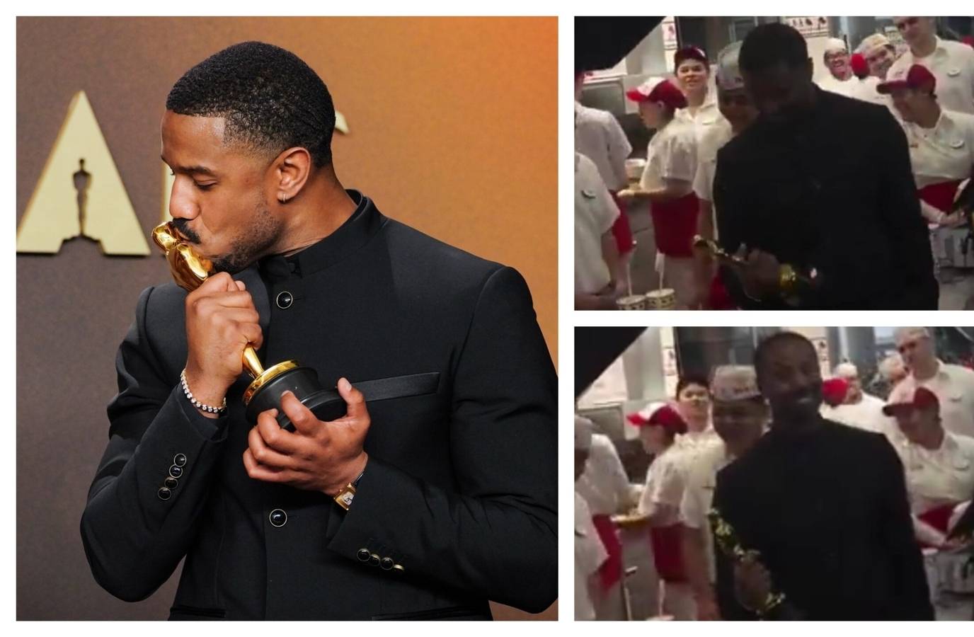 Michael B. Jordan Wins Oscar, Celebrates with Wholesome Burger Run