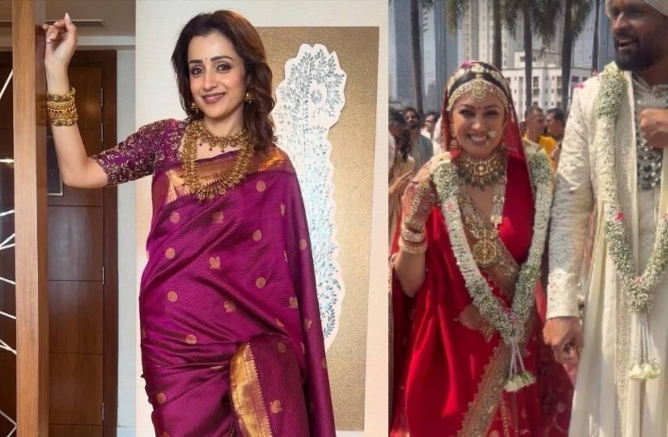 Trisha Krishnan Posts Wedding Pics with Parthiban's Daughter Amid Vijay Controversy