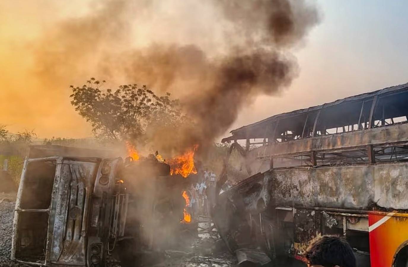 14 Killed, 27 Injured in Horrific Bus-Tipper Collision in Andhra Pradesh