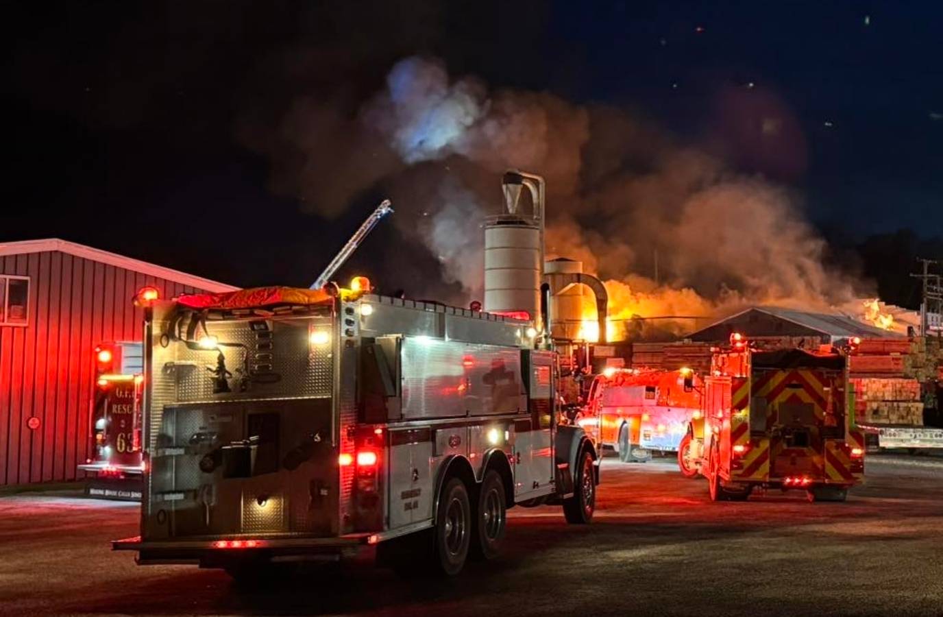 Ohio Lumberyard Engulfed in 5-Alarm Blaze, Firefighters Battle Inferno