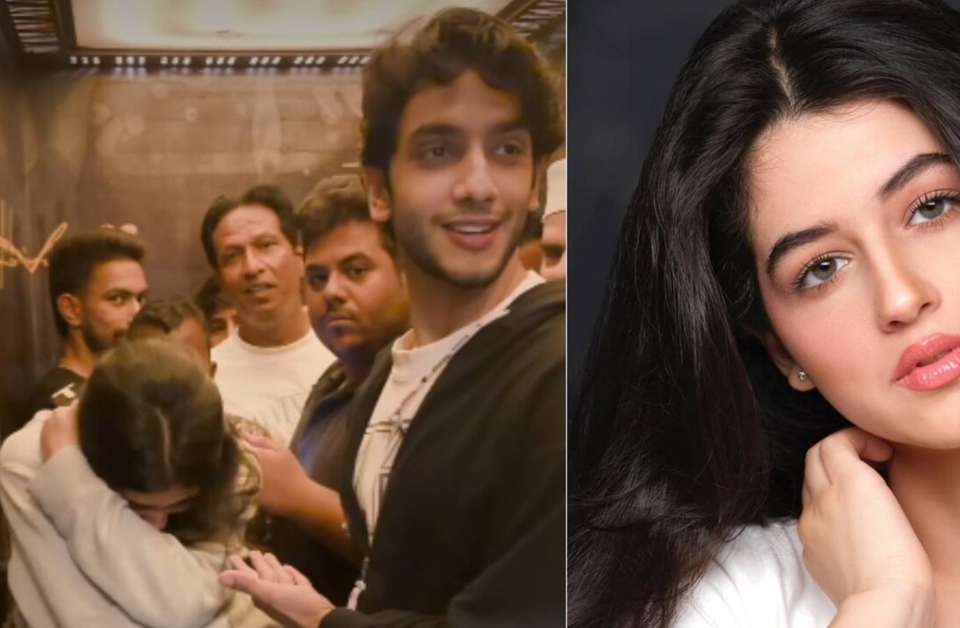 Naomika Saran Blushes, Hides Face During Movie Outing with Co-Star Vedang Raina